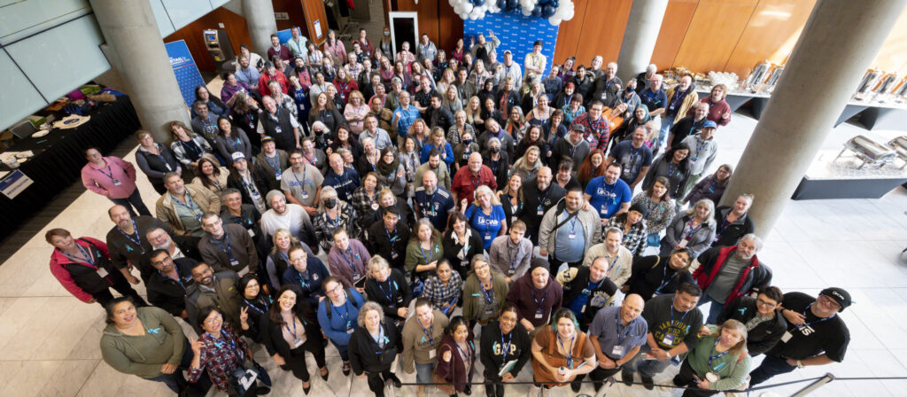 UFCW 1518 members in a group shot at a retail conference in 2022.